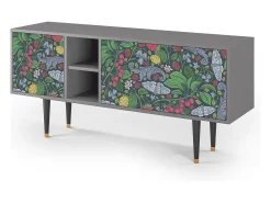 Mueble de TV - 150х69х41 cm - T5 - Summer Berries, Cinza Cinzento