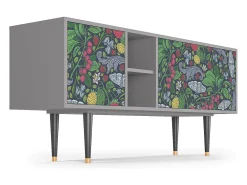 Mueble de TV - 150х69х41 cm - T5 - Summer Berries, Cinza Cinzento