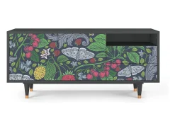 Mueble de TV - 125х56х41 cm - T7 - Summer Berries, Antracite^ Móvel De Tv