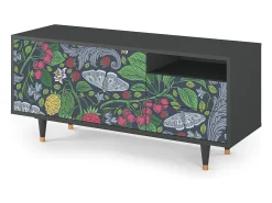 Mueble de TV - 125х56х41 cm - T7 - Summer Berries, Antracite^ Móvel De Tv