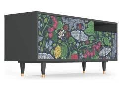 Mueble de TV - 125х56х41 cm - T7 - Summer Berries, Antracite^ Móvel De Tv