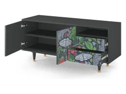 Mueble de TV - 125х56х41 cm - T7 - Summer Berries, Antracite^ Móvel De Tv