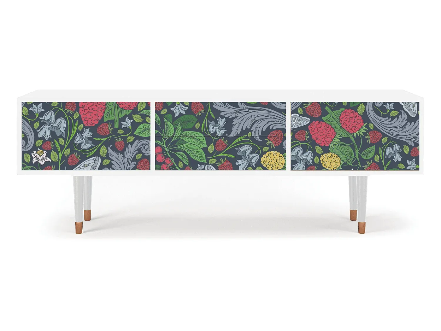 Móvel De Tv* Mueble de TV - 170х59х48 cm - T4 - Summer Berries, Branco Bege
