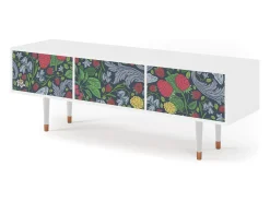 Móvel De Tv* Mueble de TV - 170х59х48 cm - T4 - Summer Berries, Branco Bege