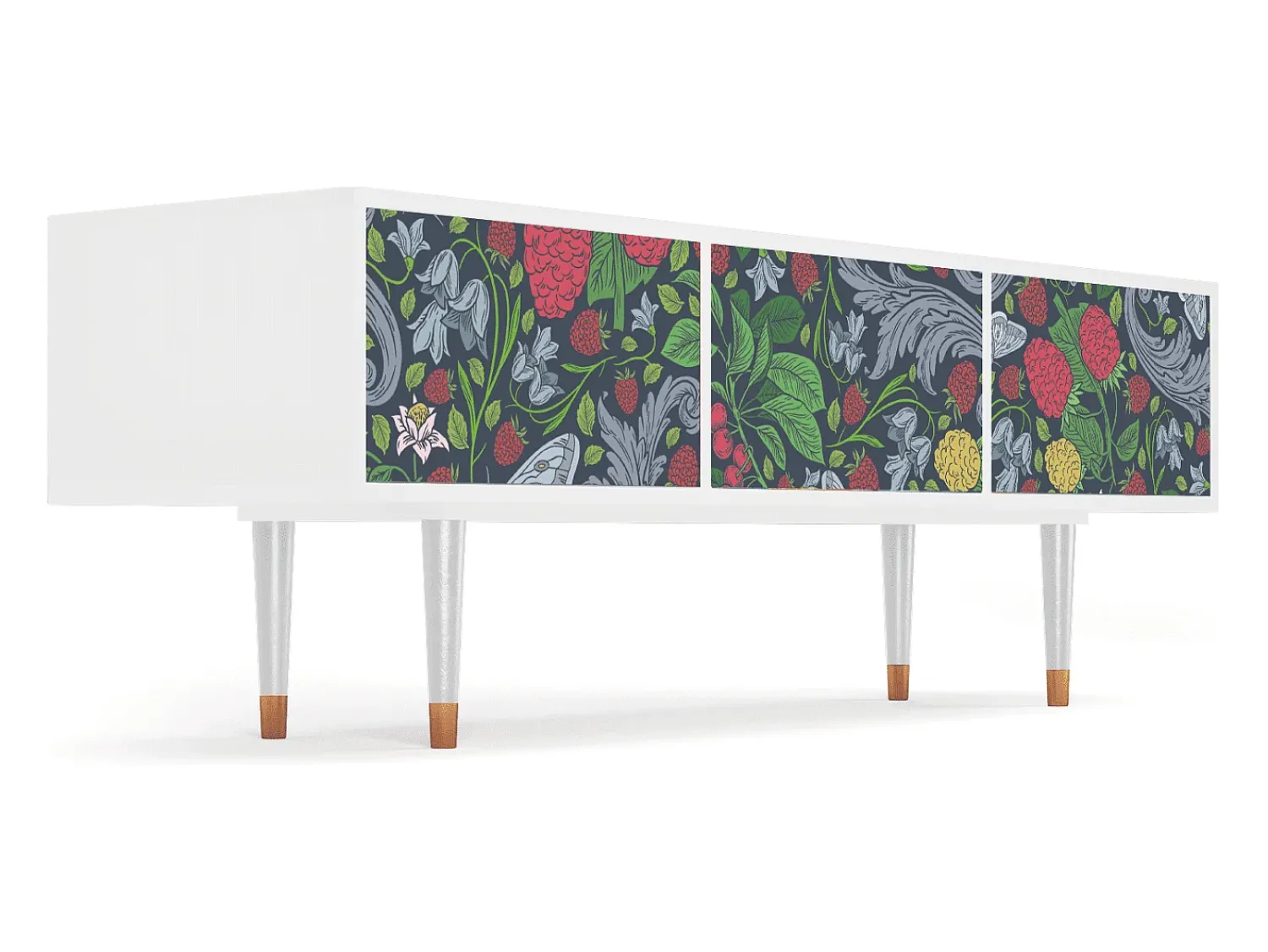 Móvel De Tv* Mueble de TV - 170х59х48 cm - T4 - Summer Berries, Branco Bege