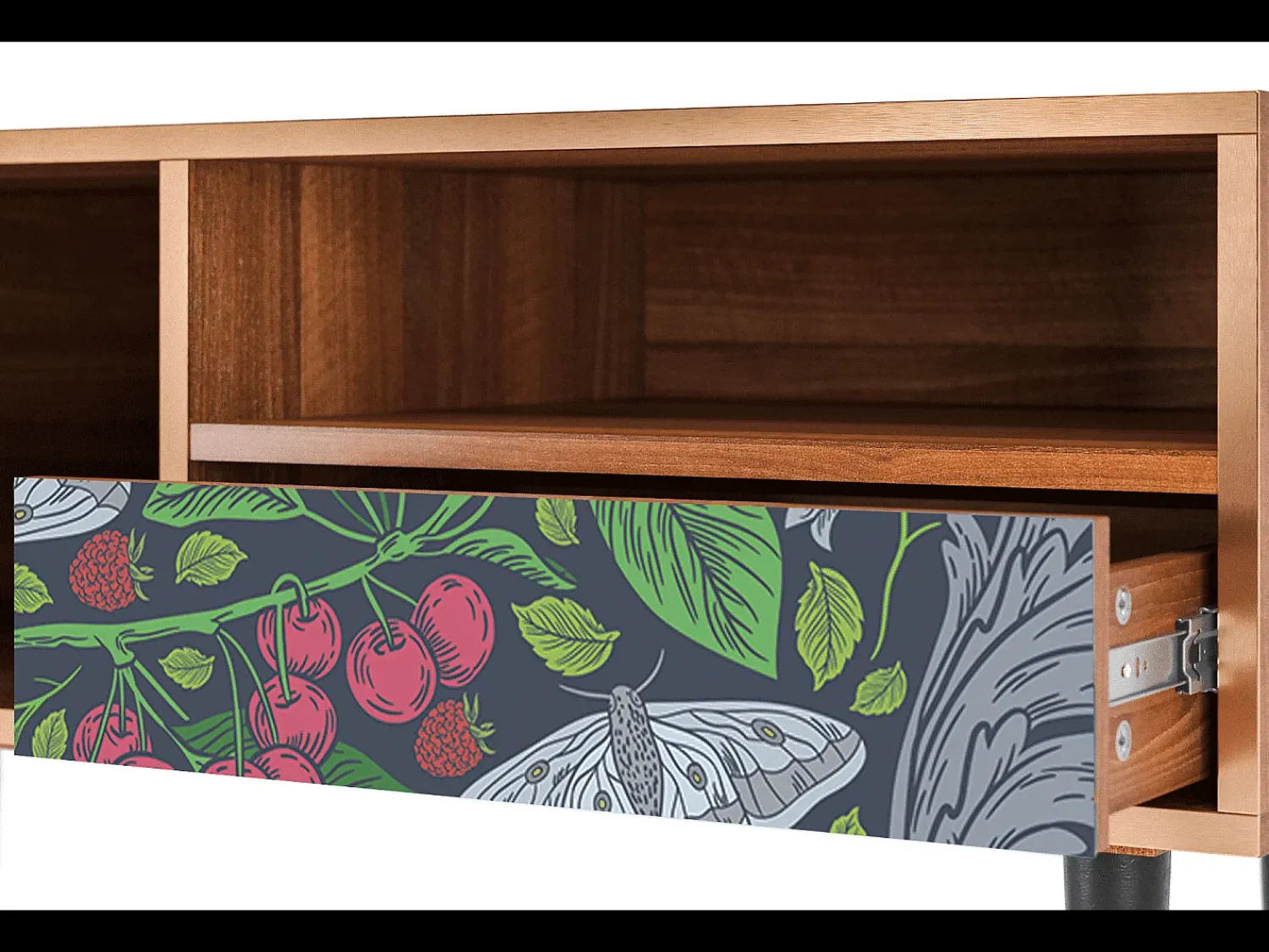 Clearance Mueble de TV - 115х59х48 cm - T3 - Summer Berries, Nogueira Castanho