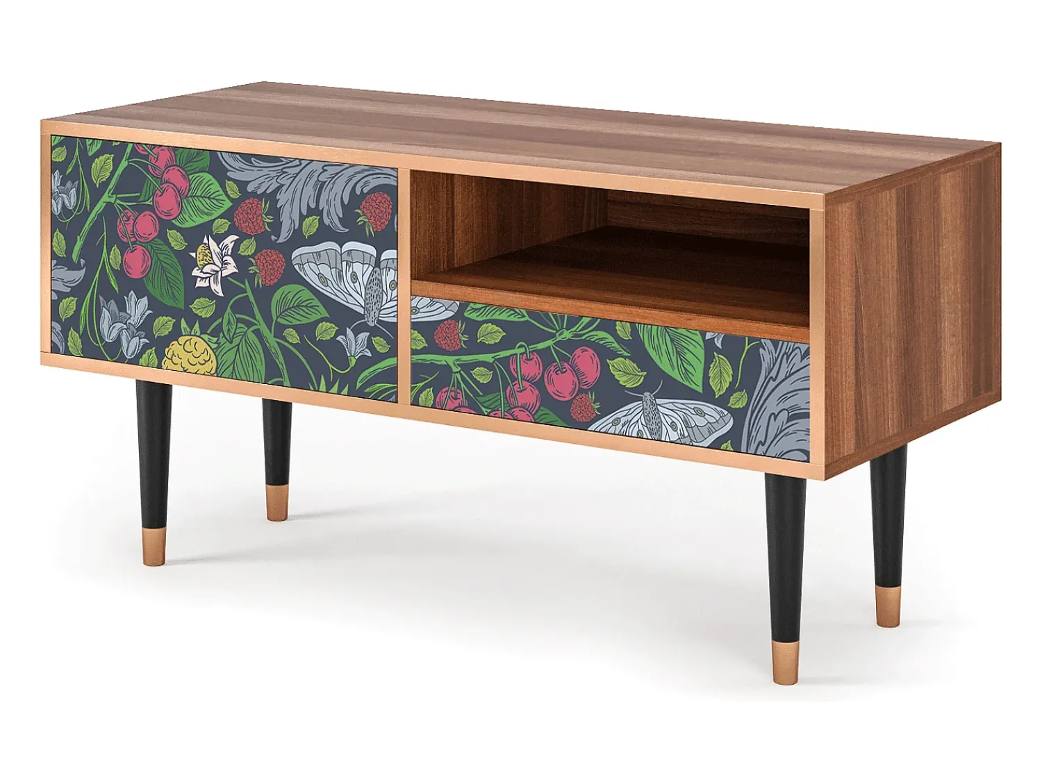 Clearance Mueble de TV - 115х59х48 cm - T3 - Summer Berries, Nogueira Castanho