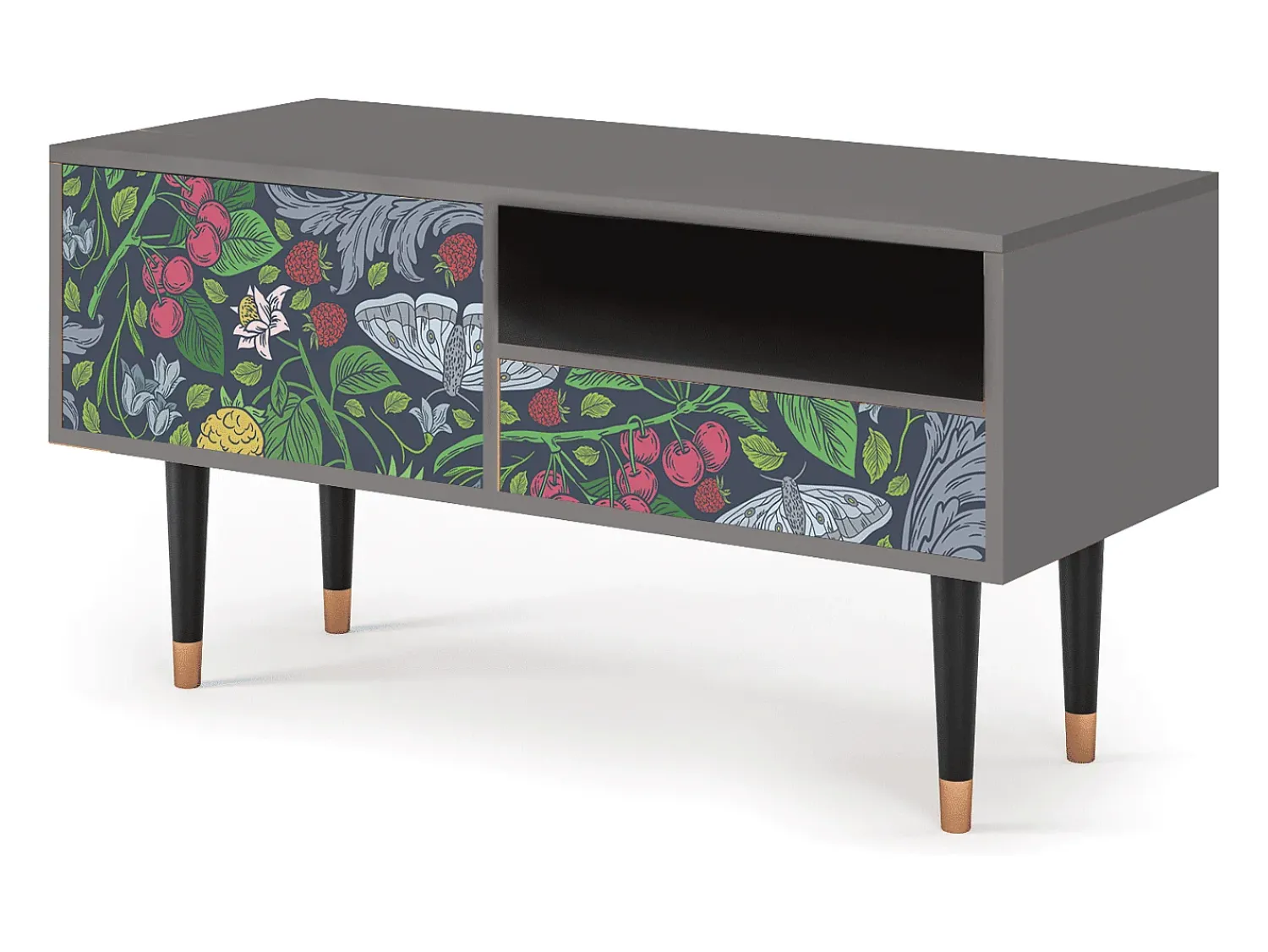 Mueble de TV - 115х59х48 cm - T3 - Summer Berries, Cinza^ Móvel De Tv