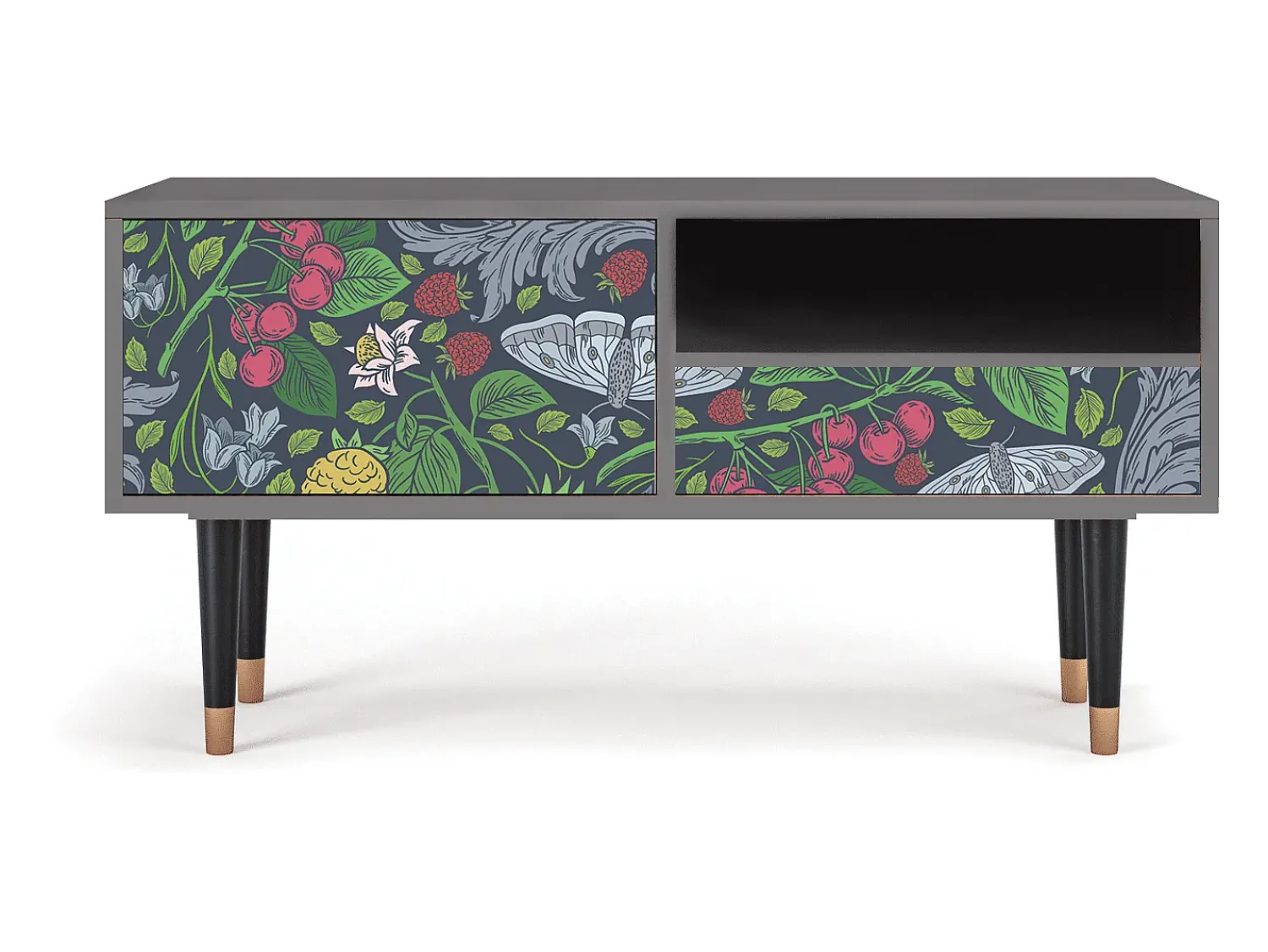 Mueble de TV - 115х59х48 cm - T3 - Summer Berries, Cinza^ Móvel De Tv