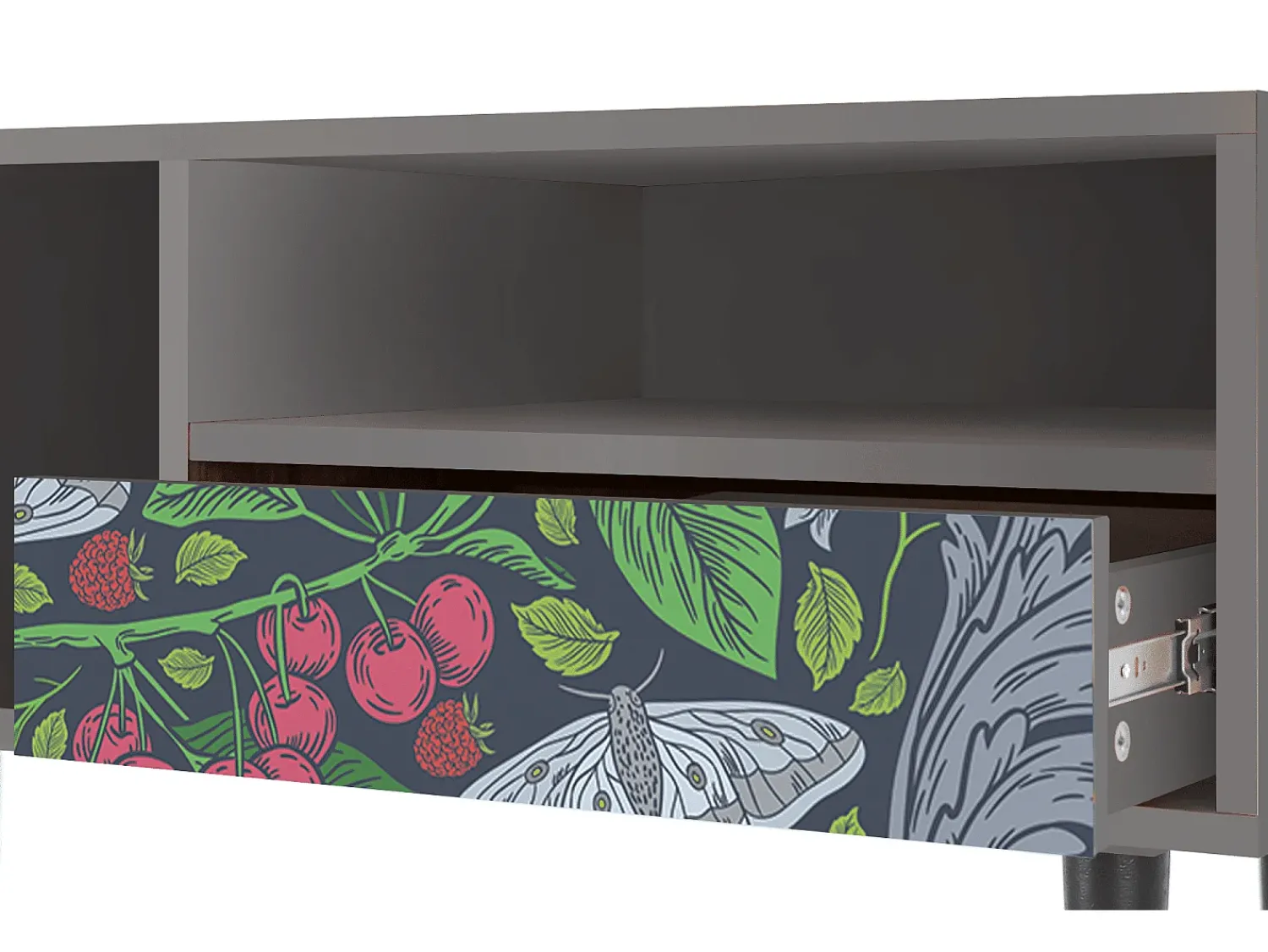 Mueble de TV - 115х59х48 cm - T3 - Summer Berries, Cinza^ Móvel De Tv