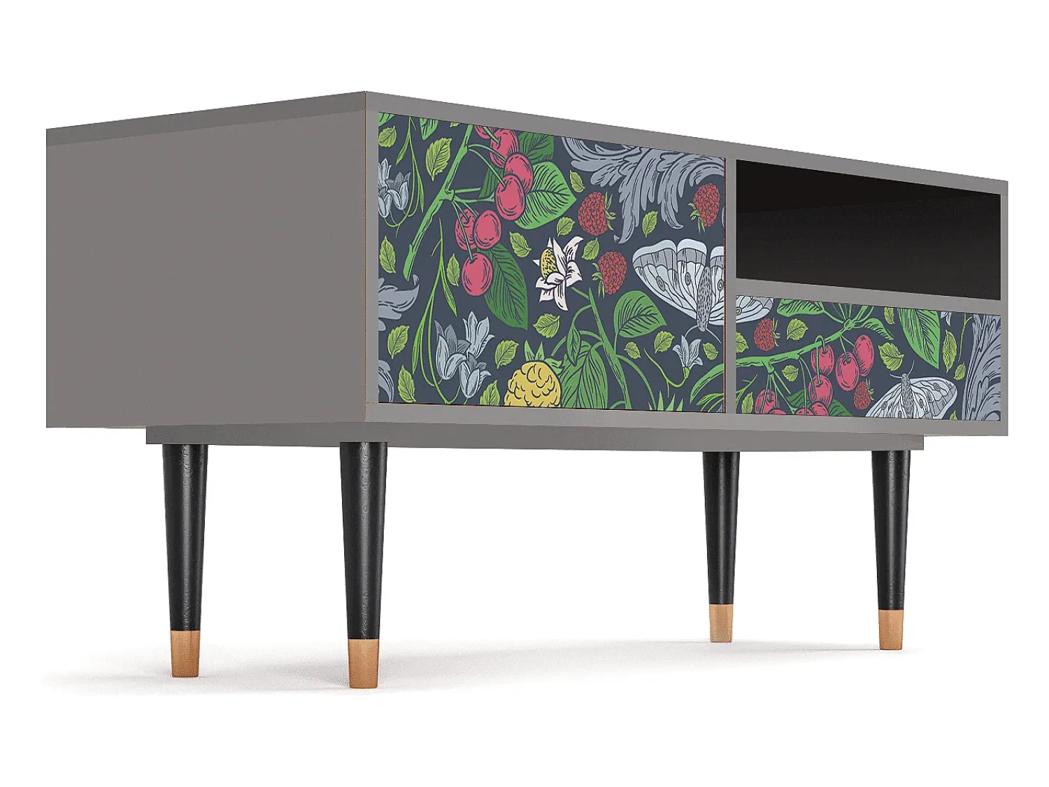 Mueble de TV - 115х59х48 cm - T3 - Summer Berries, Cinza^ Móvel De Tv