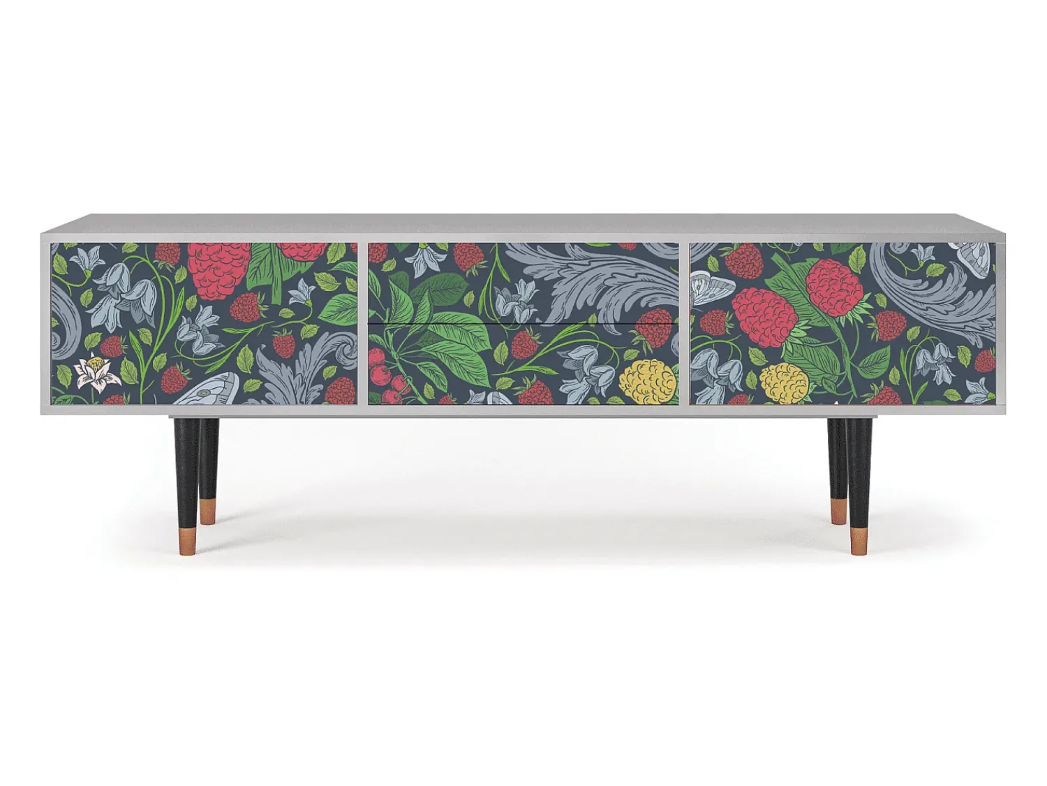 Móvel De Tv* Mueble de TV - 170х59х48 cm - T4 - Summer Berries, Cinza Cinzento