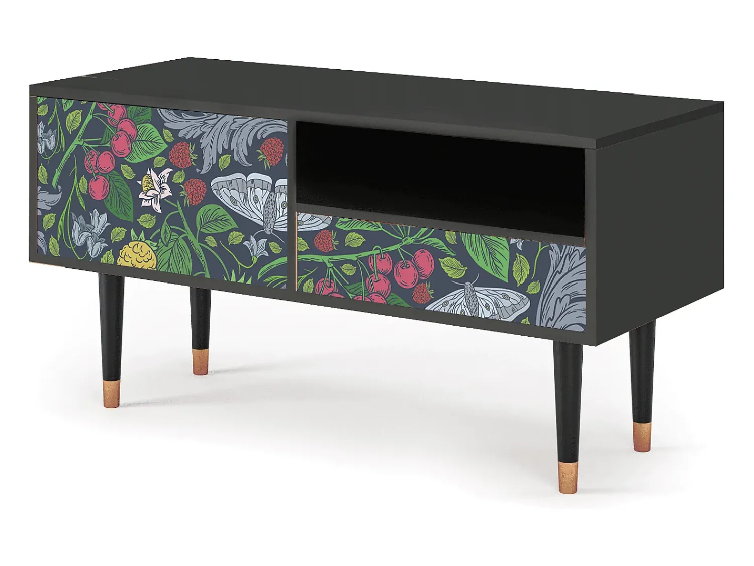 Mueble de TV - 115х59х48 cm - T3 - Summer Berries, Antracite^ Móvel De Tv