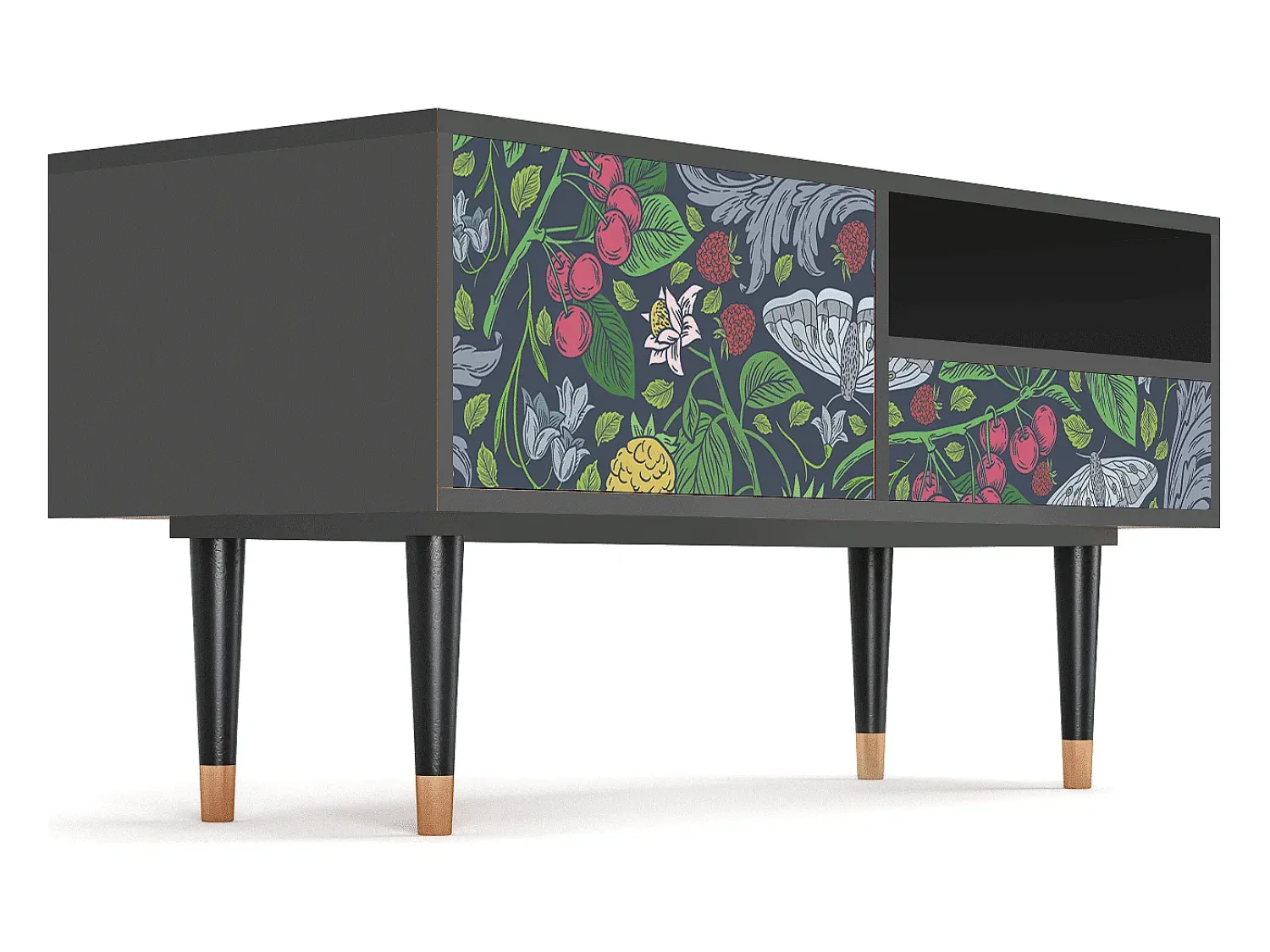Mueble de TV - 115х59х48 cm - T3 - Summer Berries, Antracite^ Móvel De Tv
