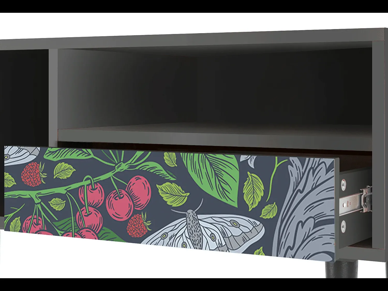 Mueble de TV - 115х59х48 cm - T3 - Summer Berries, Antracite^ Móvel De Tv