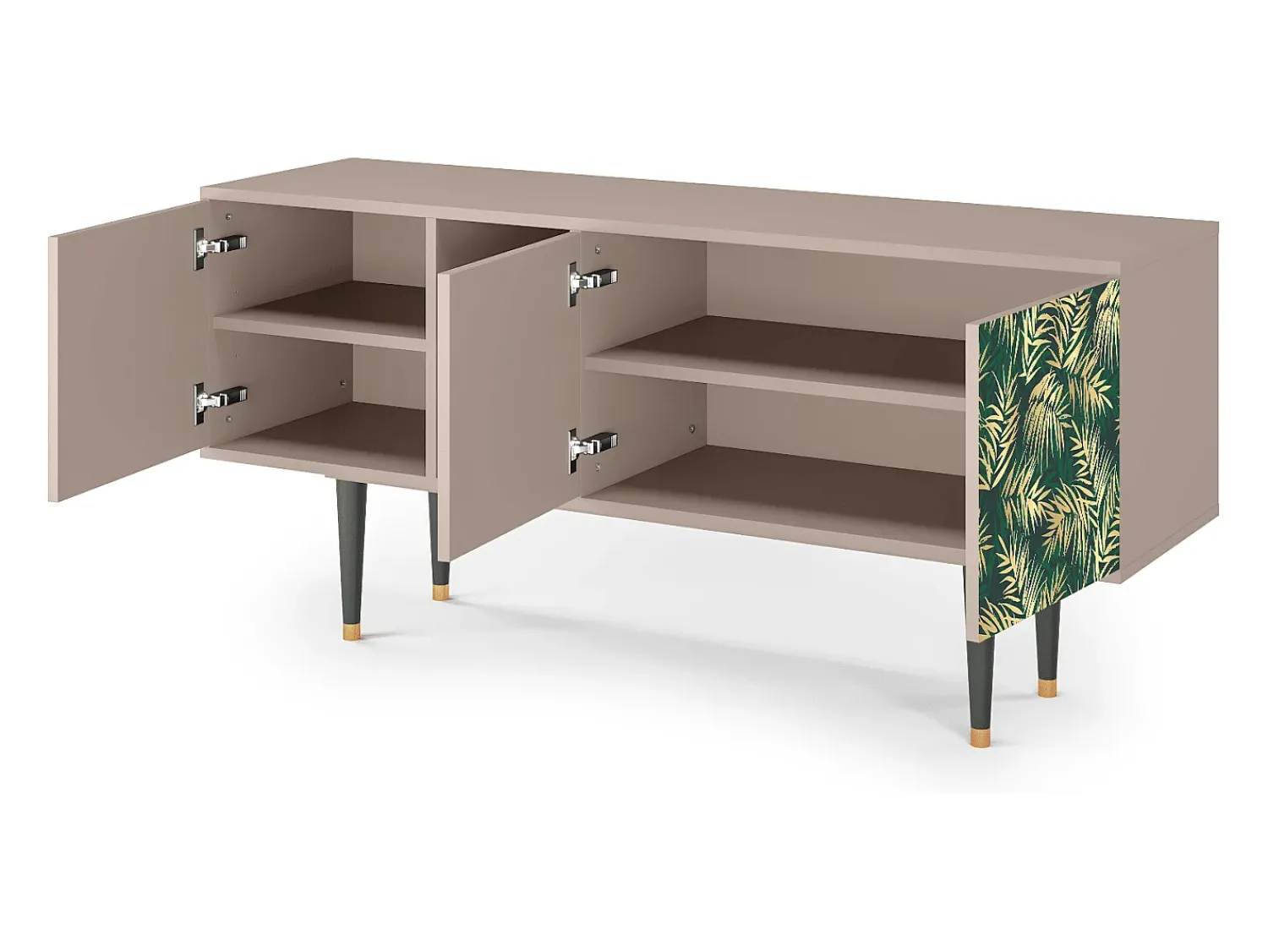 Móvel De Tv* Mueble de TV - 150х69х41 cm - T5 - Sunny Palm Tree, Latte Bege