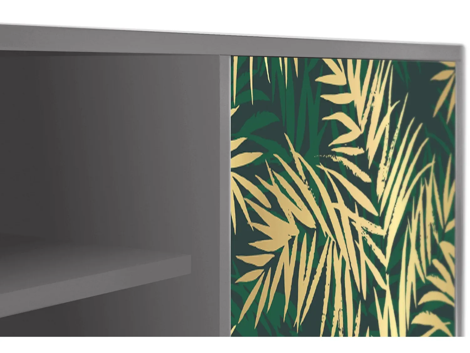 Mueble de TV - 170х69х48 cm - T2 - Sunny Palm Tree, Cinza^ Móvel De Tv