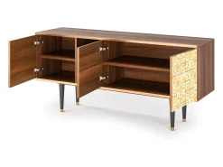 Móvel De Tv| Mueble de TV - 150х69х41 cm - T5 - Sunshiny Tile, Nogueira Castanho