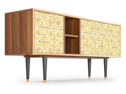 Móvel De Tv| Mueble de TV - 150х69х41 cm - T5 - Sunshiny Tile, Nogueira Castanho