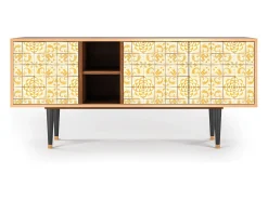 Móvel De Tv| Mueble de TV - 150х69х41 cm - T5 - Sunshiny Tile, Nogueira Castanho
