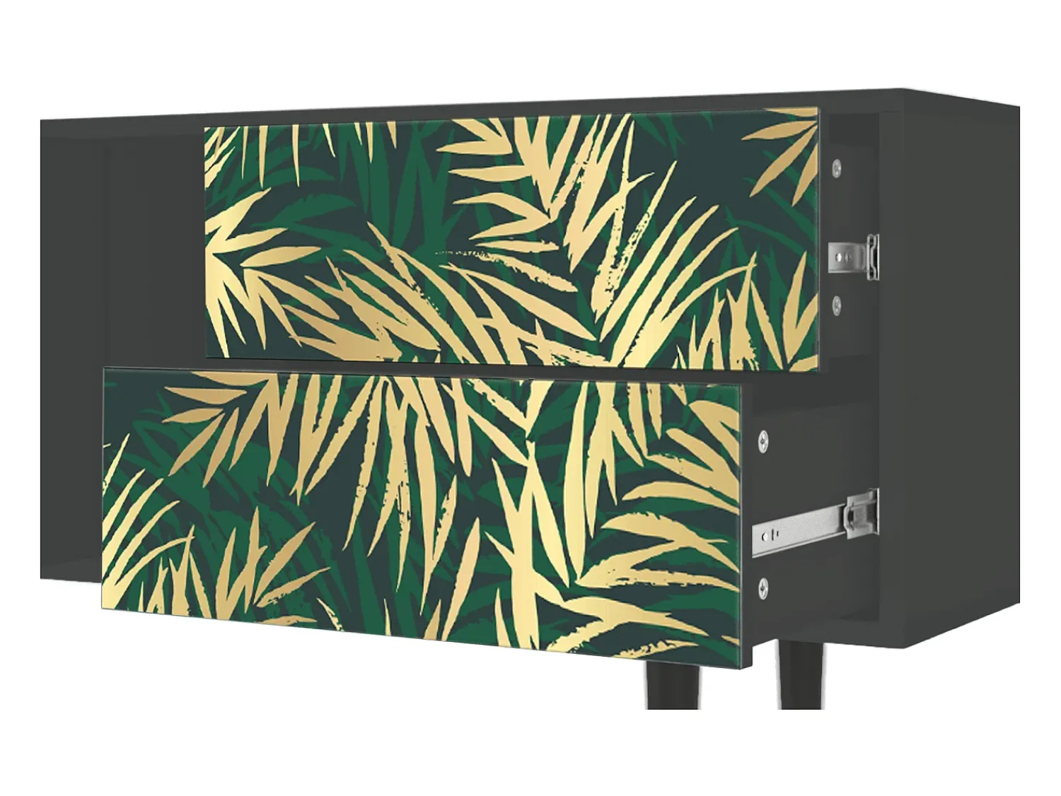 Móvel De Tv* Mueble de TV - 170х69х48 cm - T1 - Sunny Palm Tree, Antracite Cinza antracite