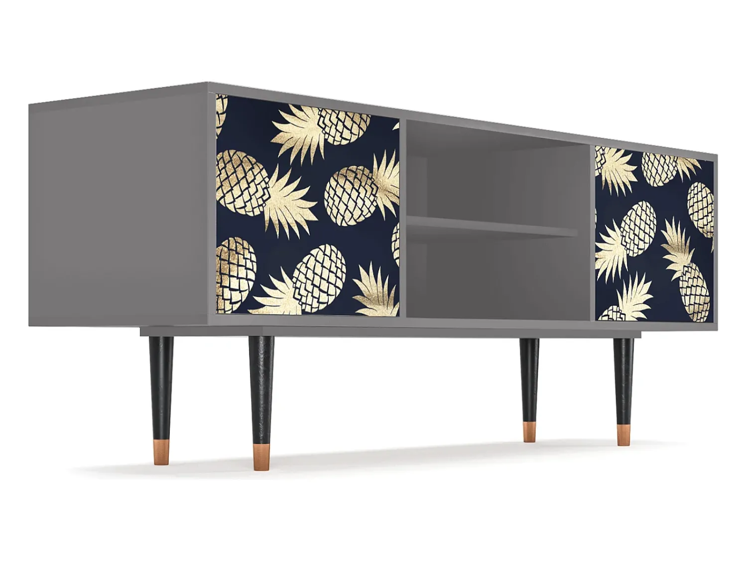 Móvel De Tv* Mueble de TV - 170х69х48 cm - T2 - Sunny Pineaple, Cinza Cinzento