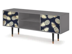Móvel De Tv* Mueble de TV - 170х69х48 cm - T2 - Sunny Pineaple, Cinza Cinzento