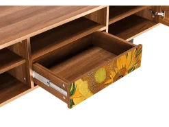 Móvel De Tv* Mueble de TV - 170х59х41 cm - T6 - Sunflowers, Nogueira Castanho