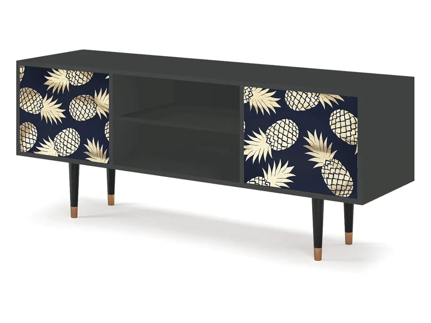 Móvel De Tv* Mueble de TV - 170х69х48 cm - T2 - Sunny Pineaple, Antracite Cinza antracite