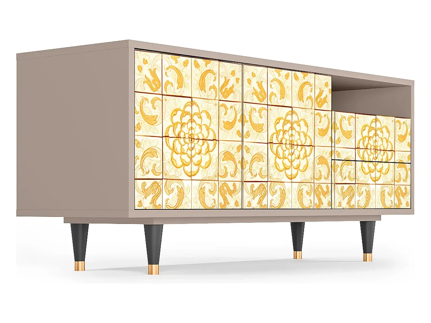 Mueble de TV - 125х56х41 cm - T7 - Sunshiny Tile, Latte^ Móvel De Tv