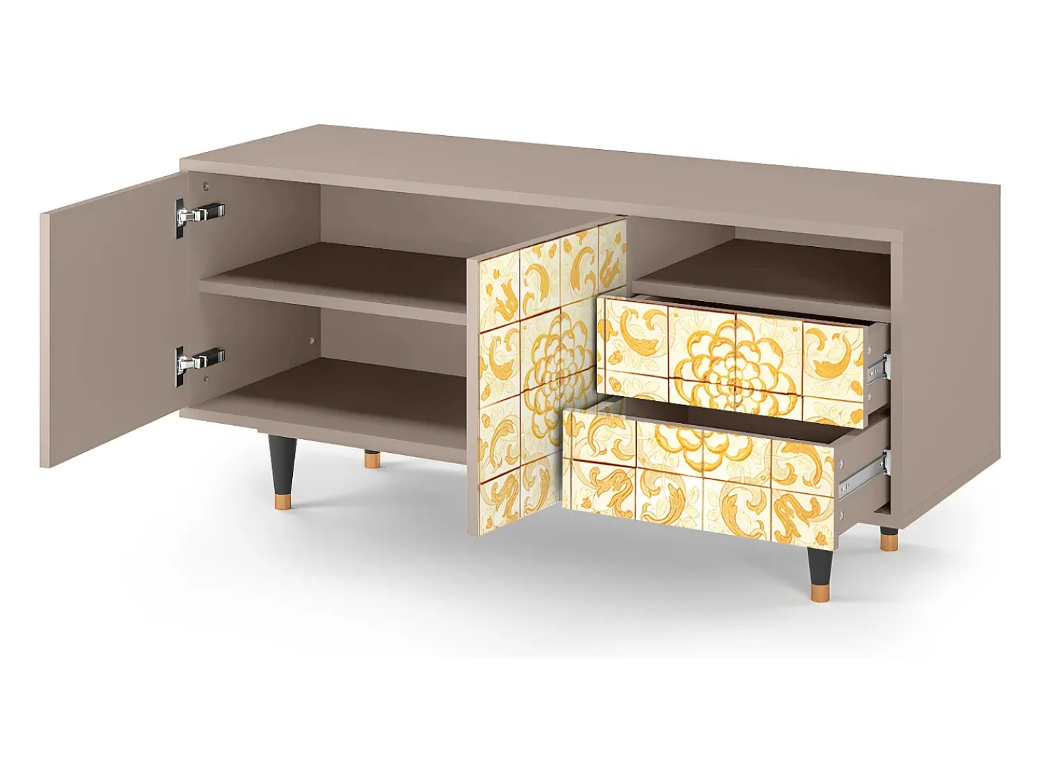 Mueble de TV - 125х56х41 cm - T7 - Sunshiny Tile, Latte^ Móvel De Tv