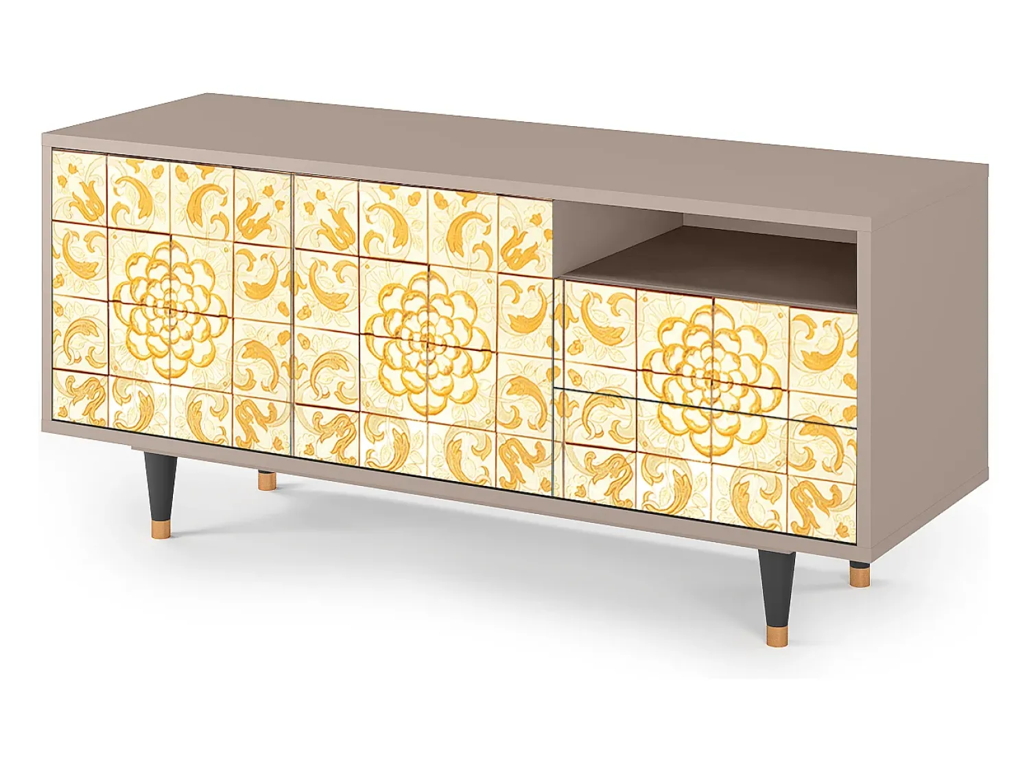 Mueble de TV - 125х56х41 cm - T7 - Sunshiny Tile, Latte^ Móvel De Tv