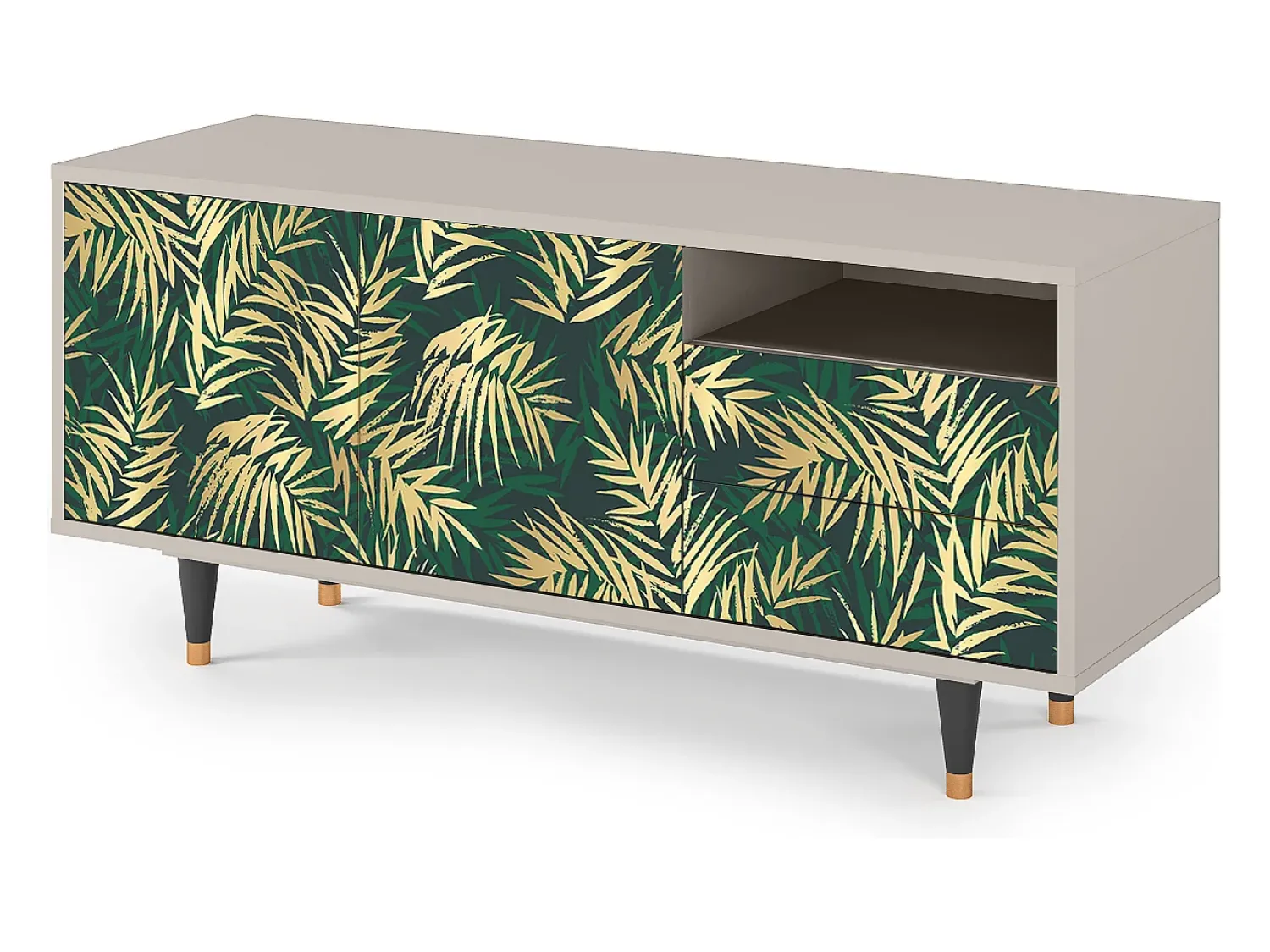 Mueble de TV - 125х56х41 cm - T7 - Sunny Palm Tree, Areia Bege