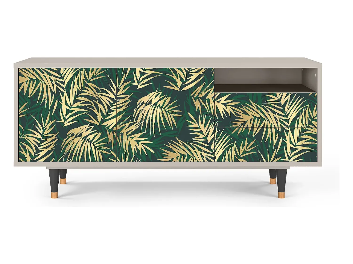 Mueble de TV - 125х56х41 cm - T7 - Sunny Palm Tree, Areia Bege