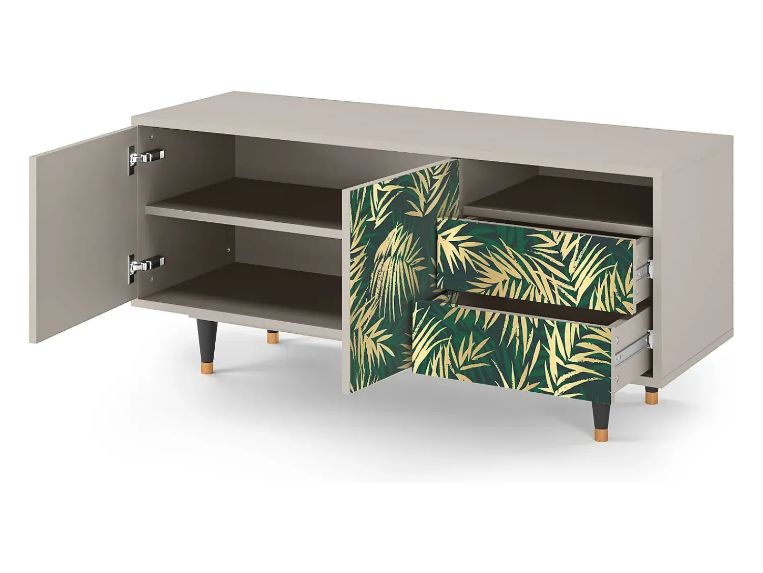 Mueble de TV - 125х56х41 cm - T7 - Sunny Palm Tree, Areia Bege