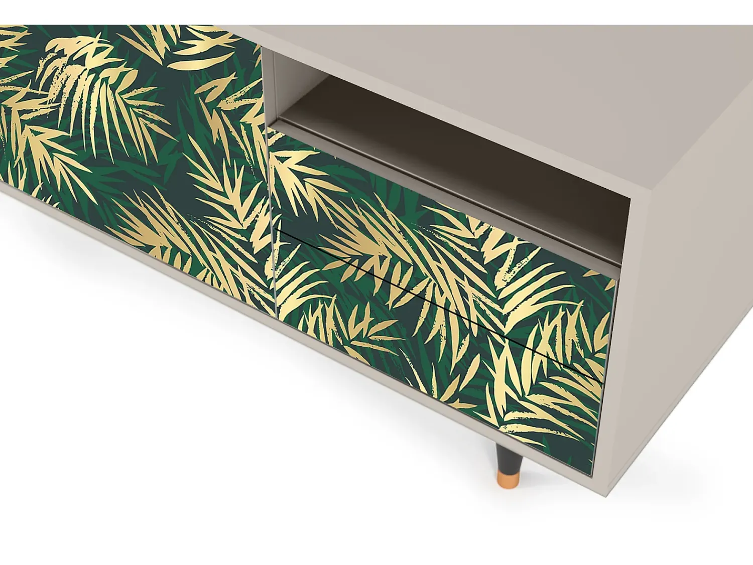 Mueble de TV - 125х56х41 cm - T7 - Sunny Palm Tree, Areia Bege