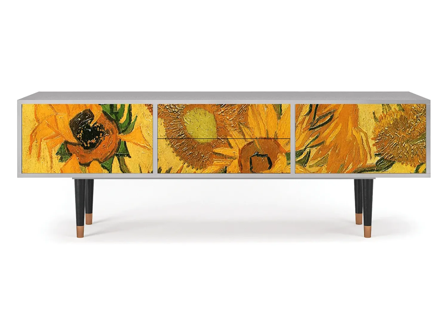 Móvel De Tv| Mueble de TV - 170х59х48 cm - T4 - Sunflowers, Cinza Cinzento