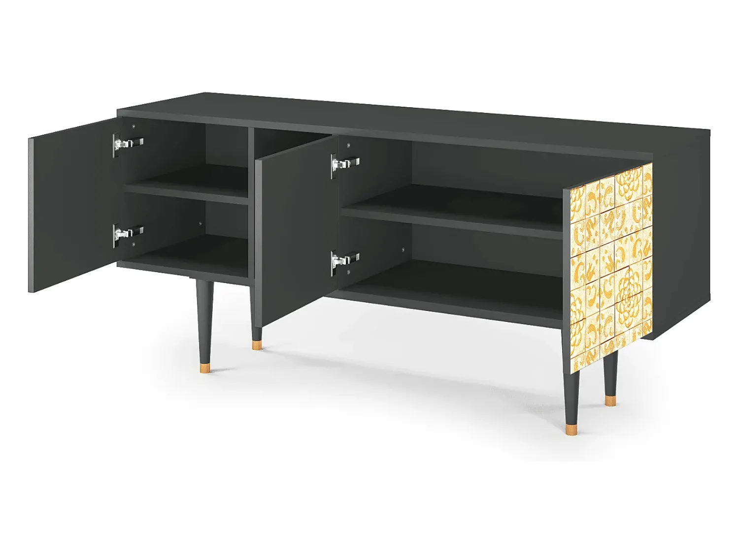 Mueble de TV - 150х69х41 cm - T5 - Sunshiny Tile, Antracite^ Móvel De Tv