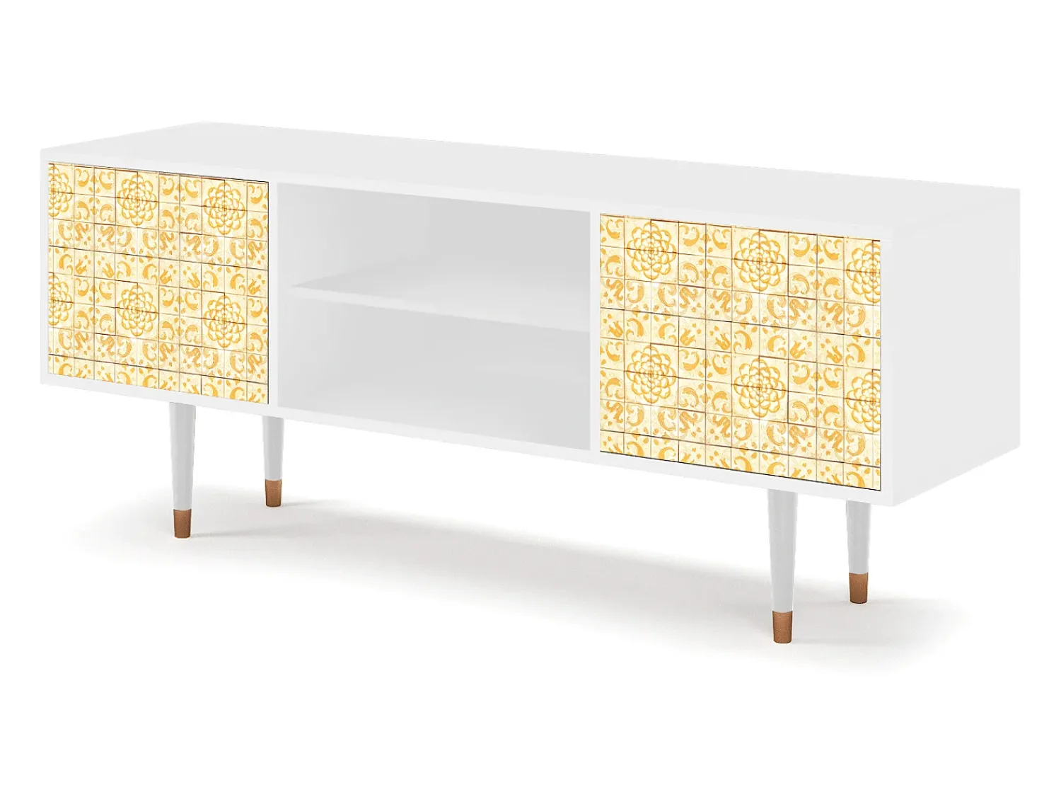 Móvel De Tv* Mueble de TV - 170х69х48 cm - T2 - Sunshiny Tile, Branco Bege