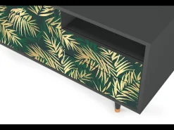 Móvel De Tv* Mueble de TV - 125х56х41 cm - T7 - Sunny Palm Tree, Antracite Cinza antracite