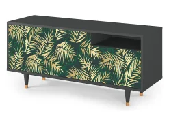 Móvel De Tv* Mueble de TV - 125х56х41 cm - T7 - Sunny Palm Tree, Antracite Cinza antracite