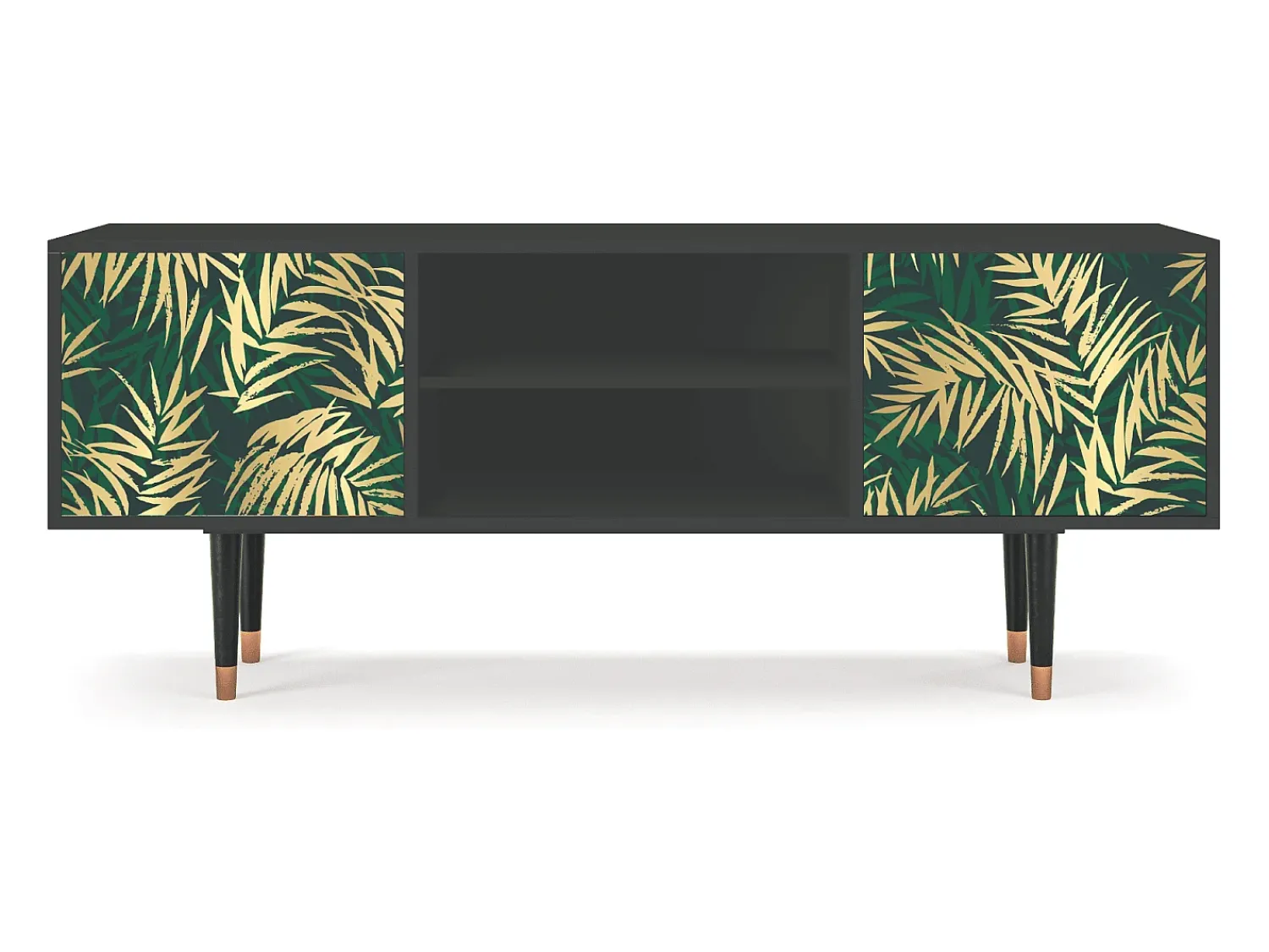 Mueble de TV - 170х69х48 cm - T2 - Sunny Palm Tree, Antracite Cinza antracite