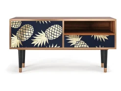 Móvel De Tv* Mueble de TV - 115х59х48 cm - T3 - Sunny Pineaple, Nogueira Castanho