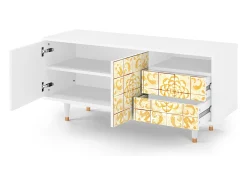 Clearance Mueble de TV - 125х56х41 cm - T7 - Sunshiny Tile, Branco Bege