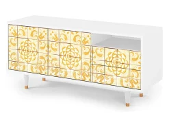 Clearance Mueble de TV - 125х56х41 cm - T7 - Sunshiny Tile, Branco Bege