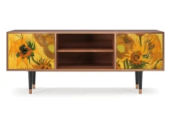 Móvel De Tv| Mueble de TV - 170х69х48 cm - T2 - Sunflowers, Nogueira Castanho