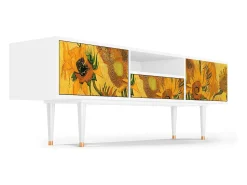 Móvel De Tv| Mueble de TV - 170х59х41 cm - T6 - Sunflowers, Branco Bege