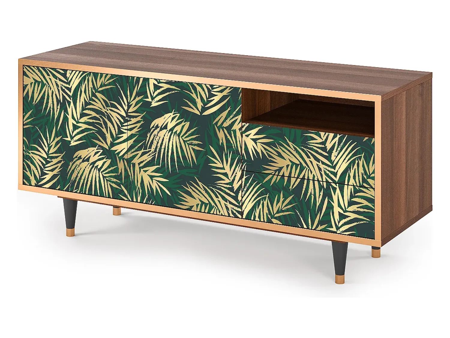 Mueble de TV - 125х56х41 cm - T7 - Sunny Palm Tree, Nogueira^ Móvel De Tv