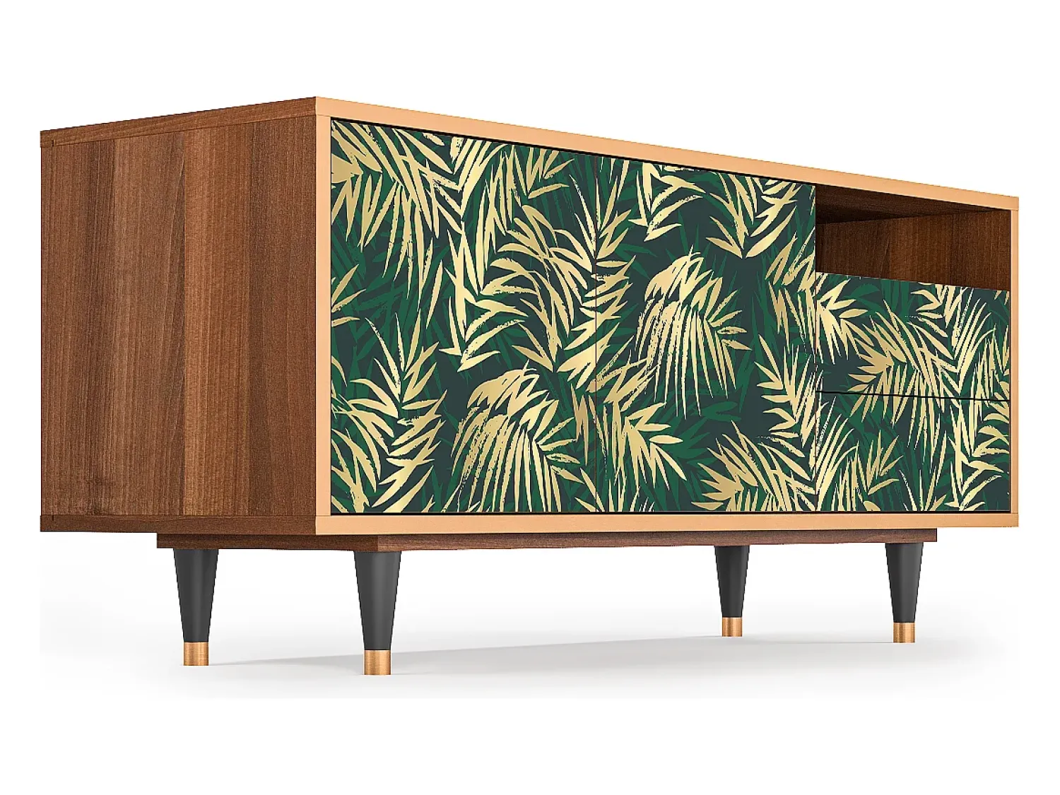 Mueble de TV - 125х56х41 cm - T7 - Sunny Palm Tree, Nogueira^ Móvel De Tv