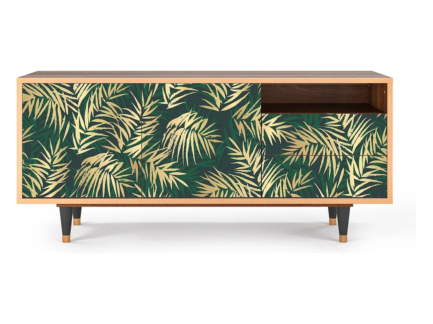 Mueble de TV - 125х56х41 cm - T7 - Sunny Palm Tree, Nogueira^ Móvel De Tv